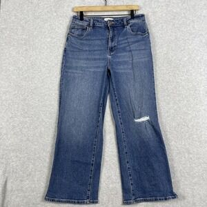 Oliver Logan High Rise‎ Cropped Wide Leg Jeans Womens Size 31 Distressed Relaxed
